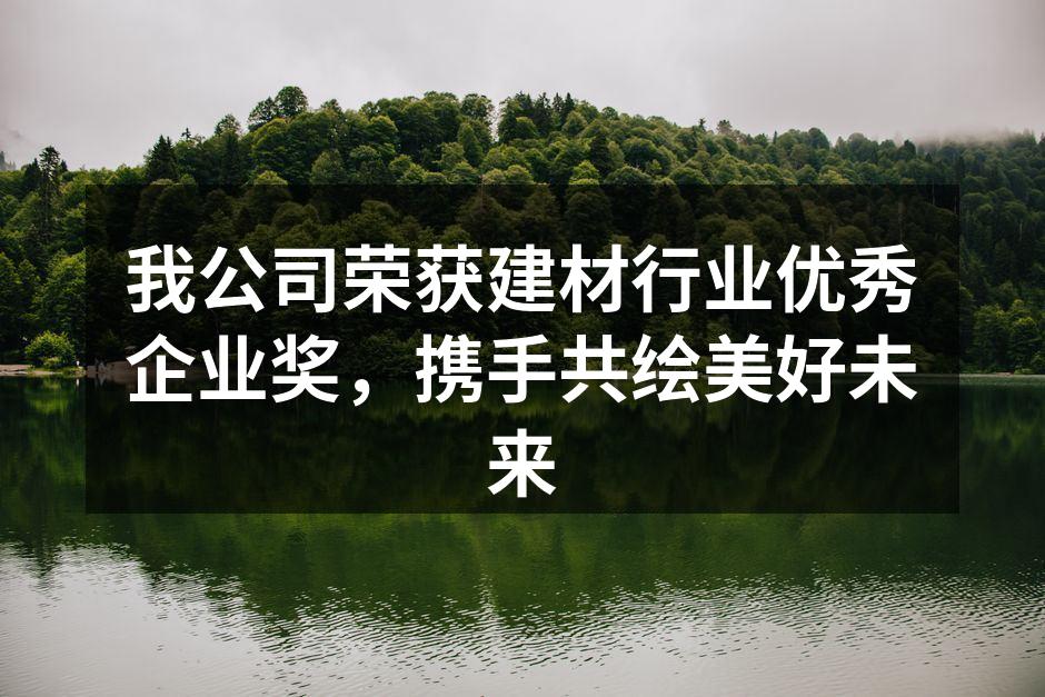 我公司荣获建材行业优秀企业奖，携手共绘美好未来